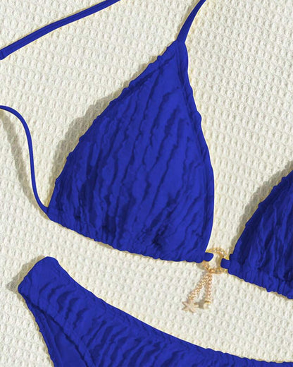 Sexy Effen Kleur Twee-delige Triangle Bikini