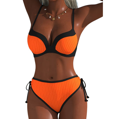 Contrastkleur Push-Up Drawstring Bikini