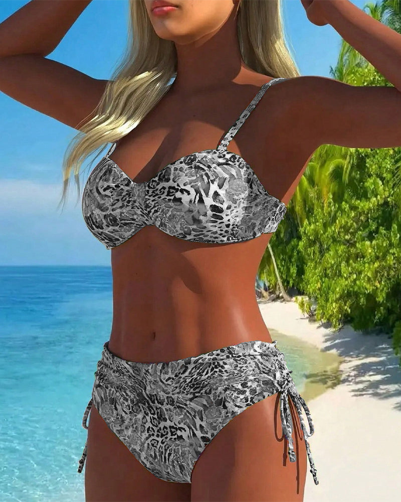 Opvallende Leopard-print Tweedelige Badpak