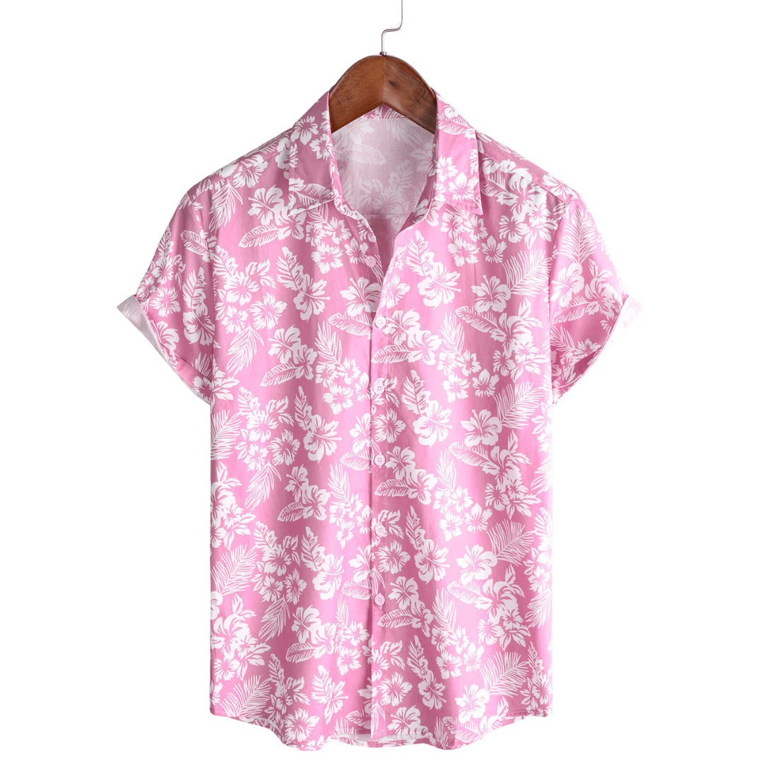 Van Delft Mode®| Hawaïblouse met korte mouwen en bloemenpatroon