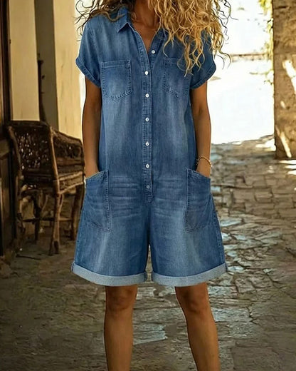 Van Delft Mode® | Elegante denim jumpsuit