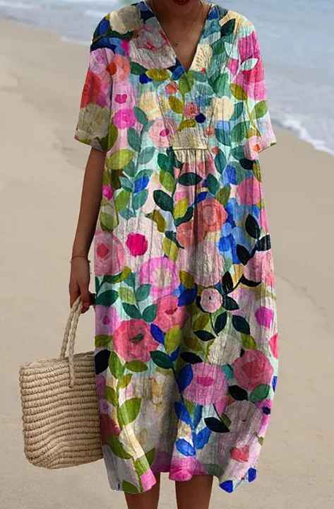 Van Delft Mode® | Zomerse bloemenprint jurk