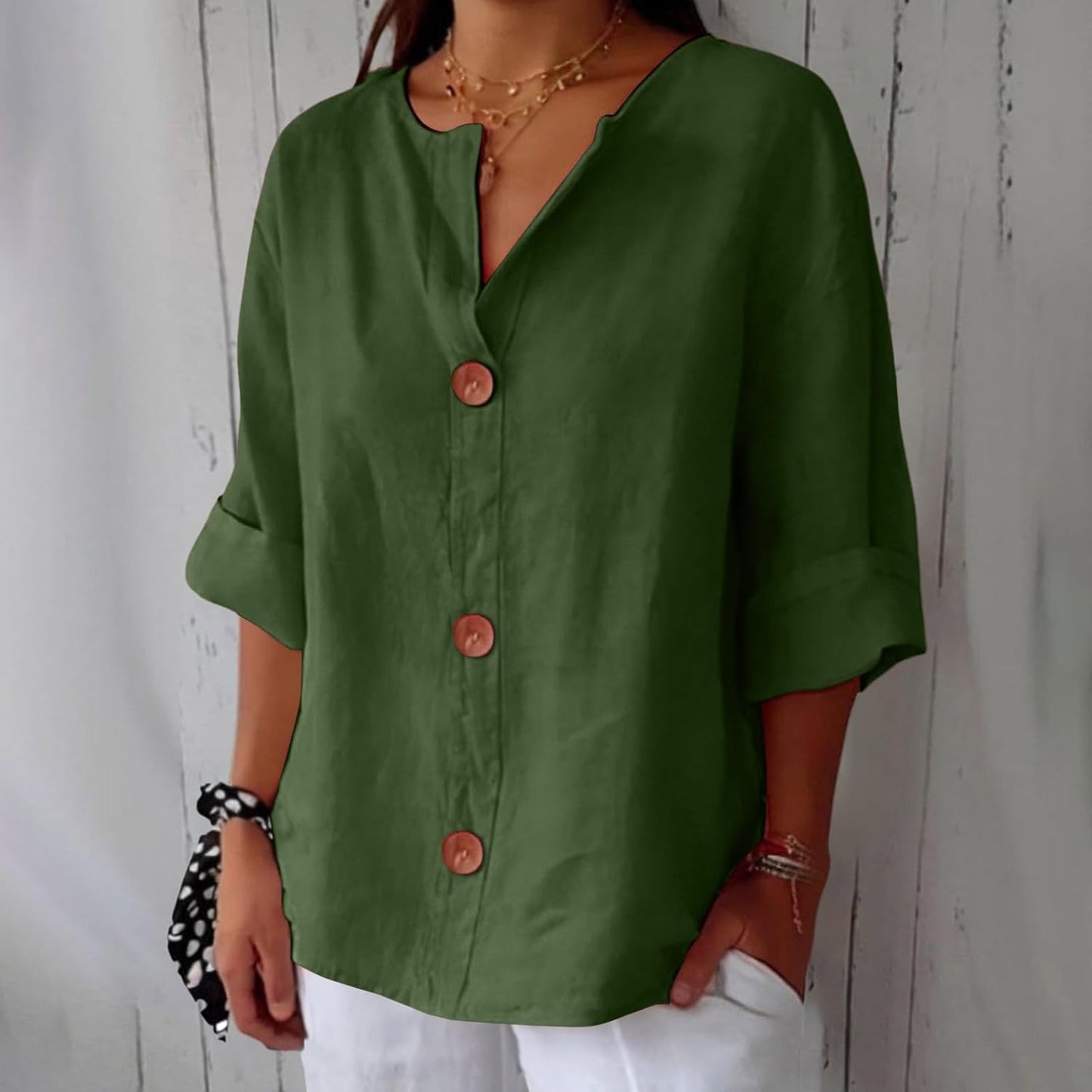 Van Delft Mode® | Minimalistische Blouse met Verticale Structuur