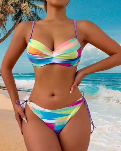 Twee-delige Geprinte Touw Bikini
