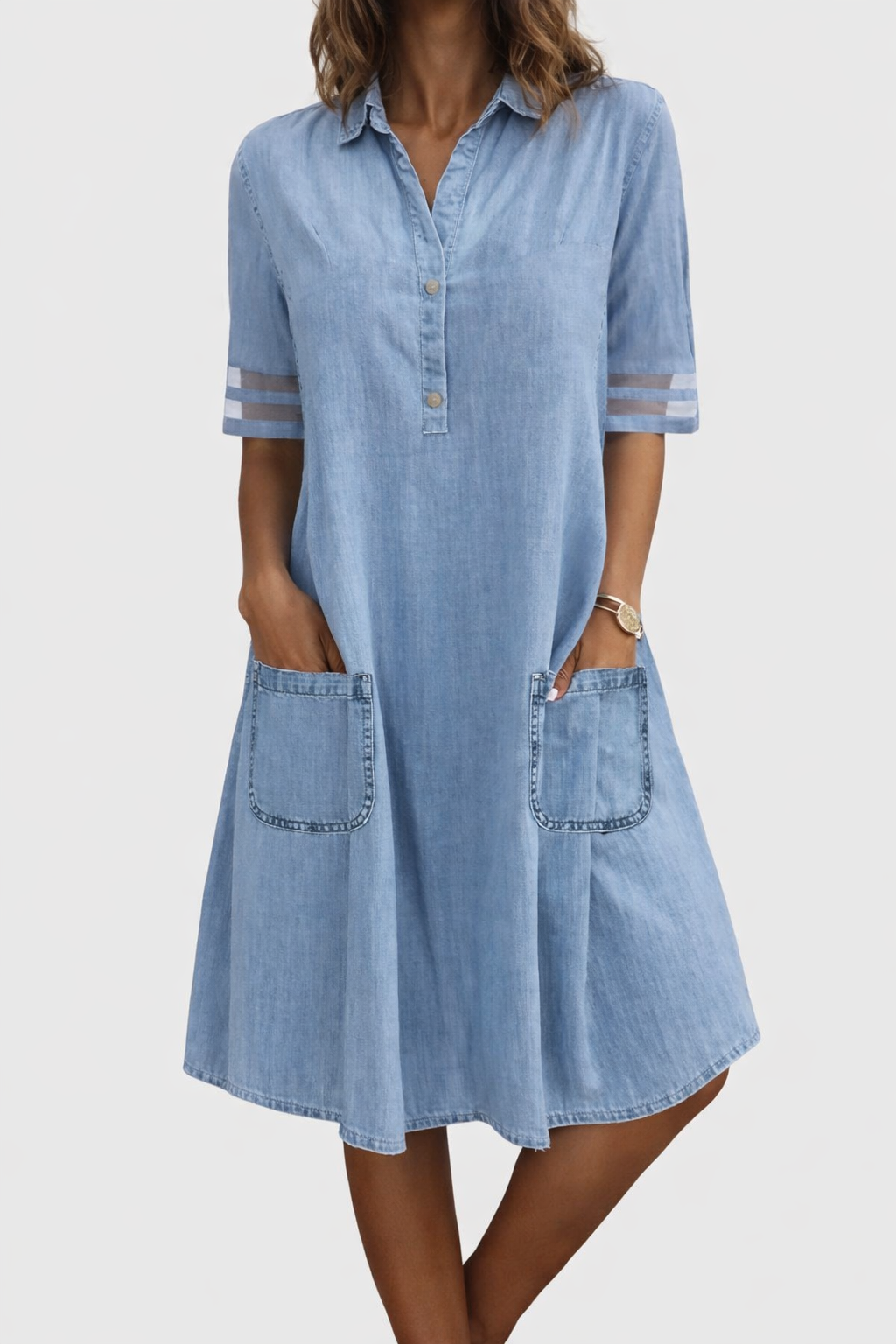 Van Delft Mode® | Comfortabele flatterende Denim Jurk