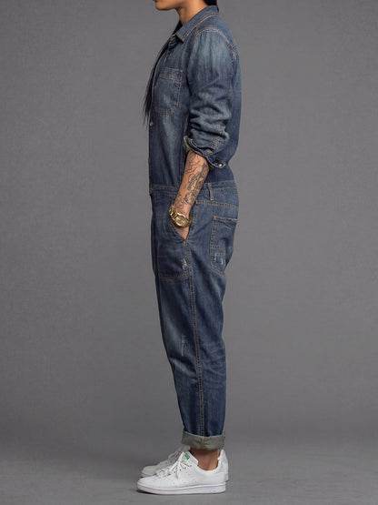 Van Delft Mode® | Dames-Denim-Overall met losse pasvorm
