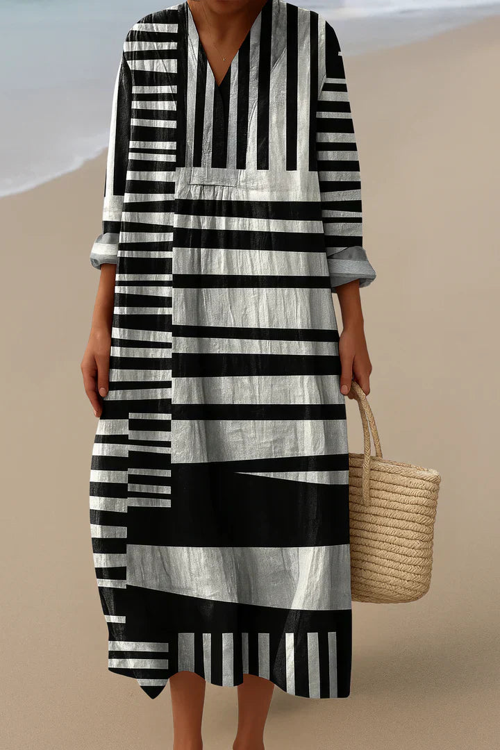 Van Delft Mode® | MONOCHROME MAXI JURK