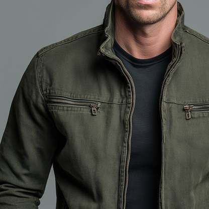 Van Delft Mode® | Vintage Katoenen Jas Met Rits