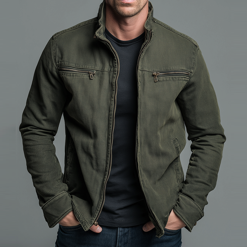 Van Delft Mode® | Vintage Katoenen Jas Met Rits