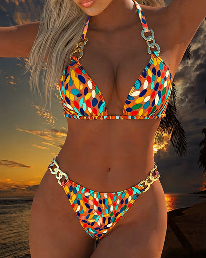 Metaalgesp Ontwerp Polka Dot Bikini