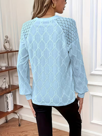 Van Delft Mode® |Blouse met patroon en lange mouwen
