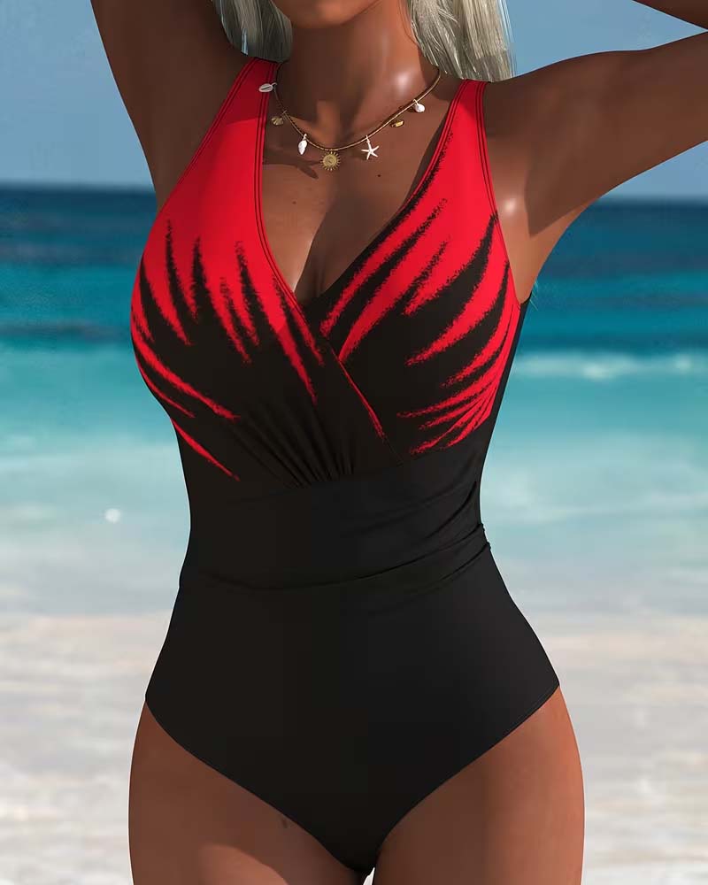 Kruisplooien Contrast One-Piece