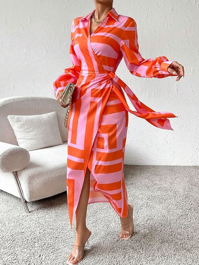 Van Delft Mode® | Jurk met Wikkelprint