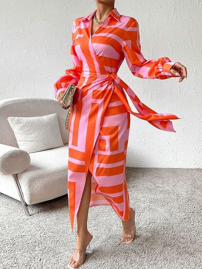 Van Delft Mode® | Jurk met Wikkelprint