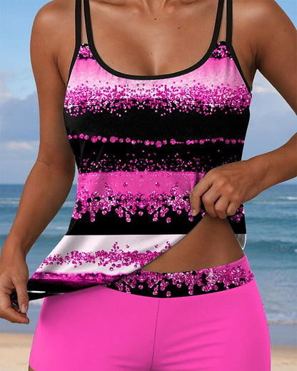 Casual Strap Twee-delige Print Badpak