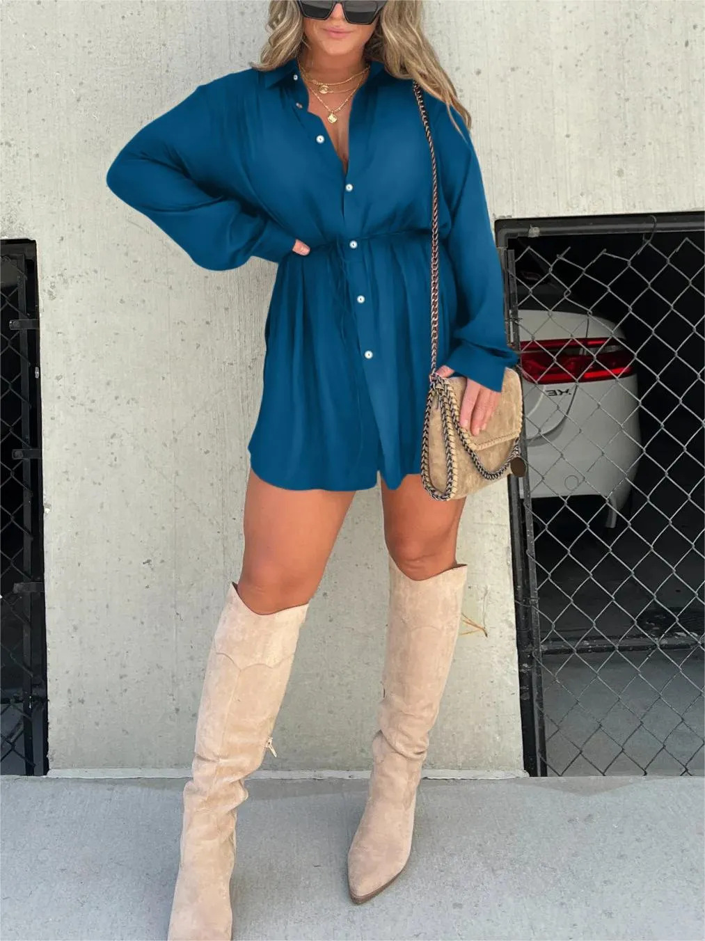 Van Delft Mode® | Trendy Satijnen Romper Jurk