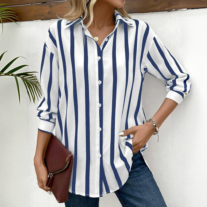 Van Delft Mode® | Blouse met klassieke strepen en moderne elegantie