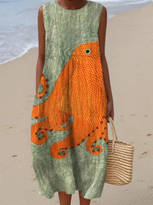 Van Delft Mode® | Oceanic Midi Jurk
