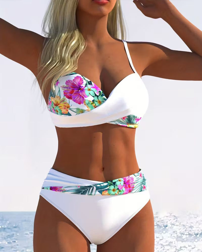 Bralette Stijl Contrast Print Bikini
