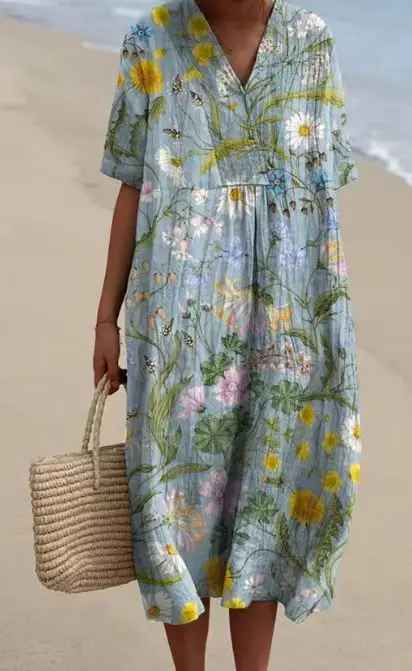 Van Delft Mode® | Zomerbries Geprinte Jurk