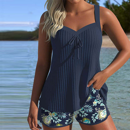 Gestreepte Twee-delige Strandshorts Tankini
