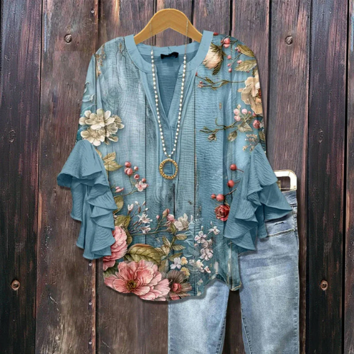 Van Delft Mode® | Blouse met bloemenprint