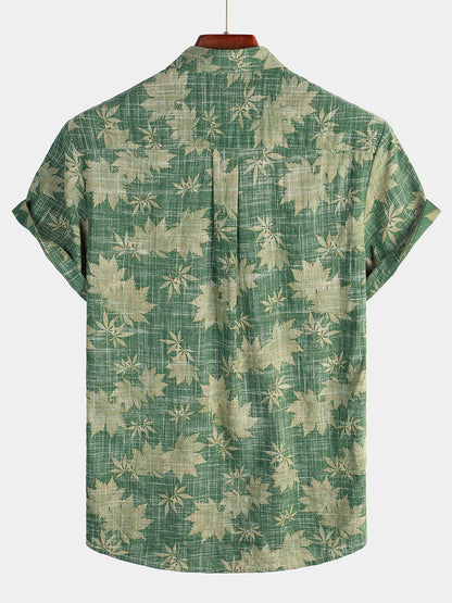 Van Delft Mode®| Katoenen Hawaii Overhemd met Korte Mouwen