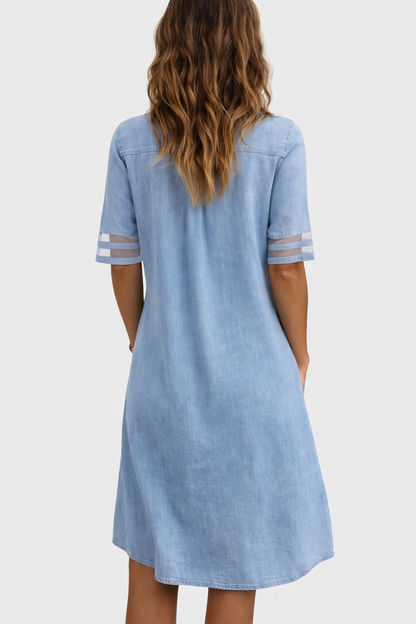 Van Delft Mode® | Comfortabele flatterende Denim Jurk