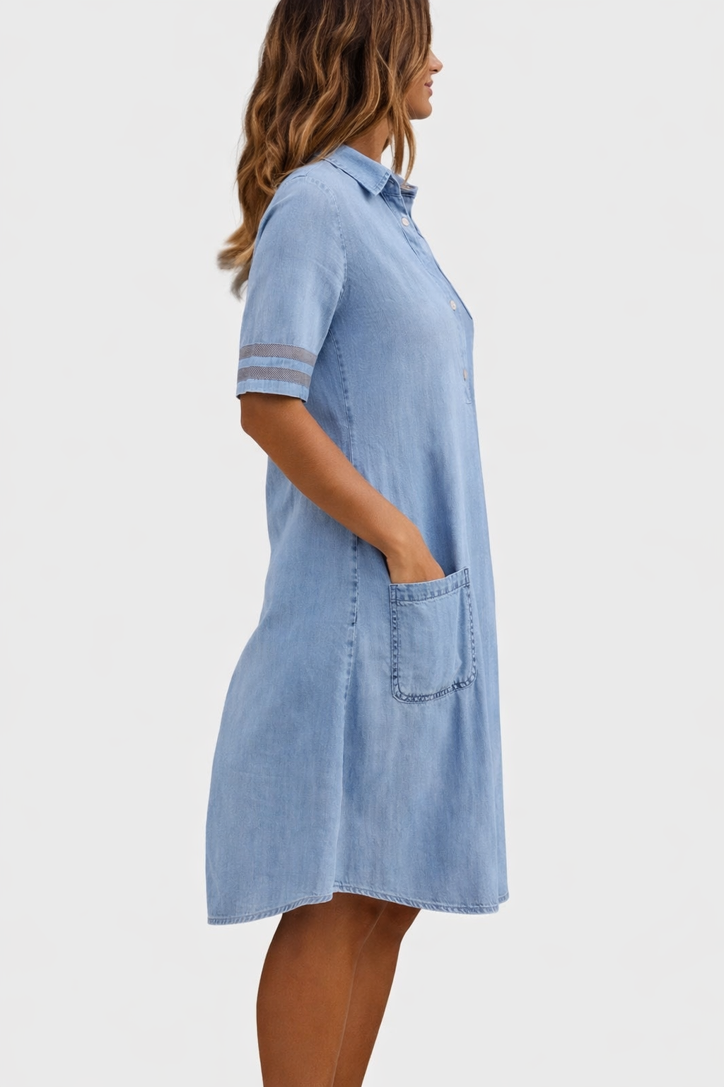 Van Delft Mode® | Comfortabele flatterende Denim Jurk