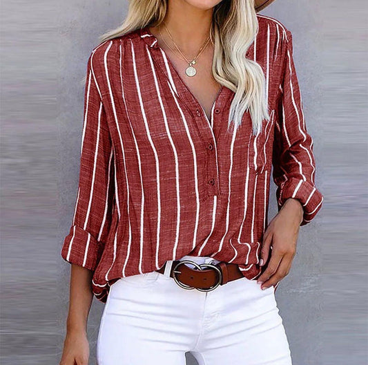 Van Delft Mode® | ELEGANTE GESTREEPTE BLOUSE