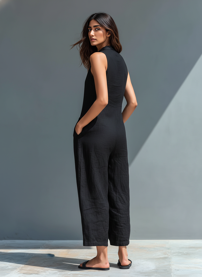 Mouwloze Linnen Dungaree