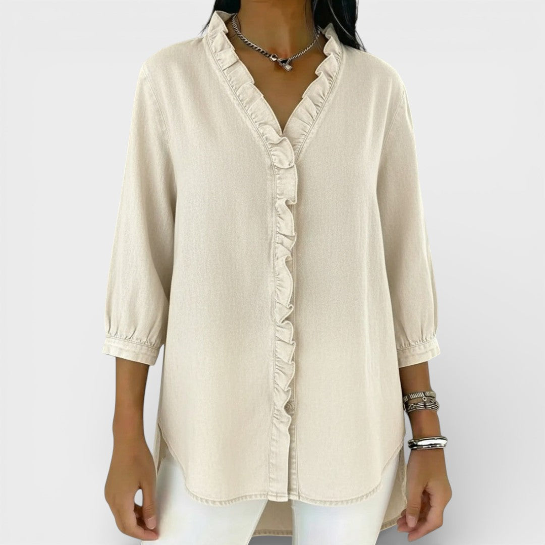 Van Delft Mode® | Elegante blouse met ruffles