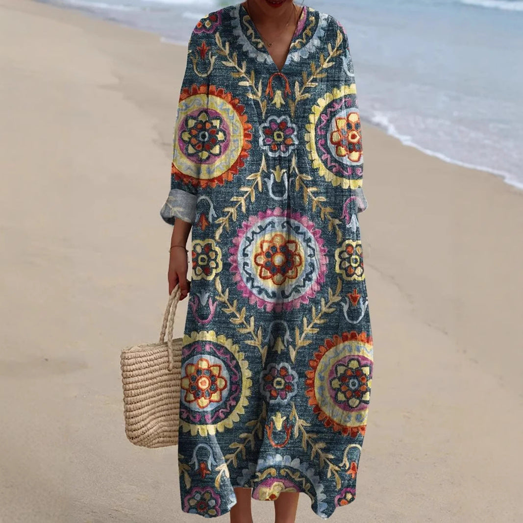 Van Delft Mode® | Bohemian Jurk met Etnische Print