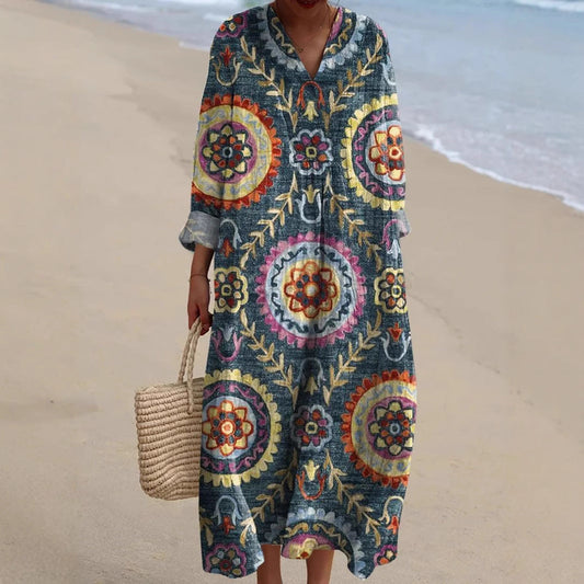 Van Delft Mode® | Bohemian Jurk met Etnische Print