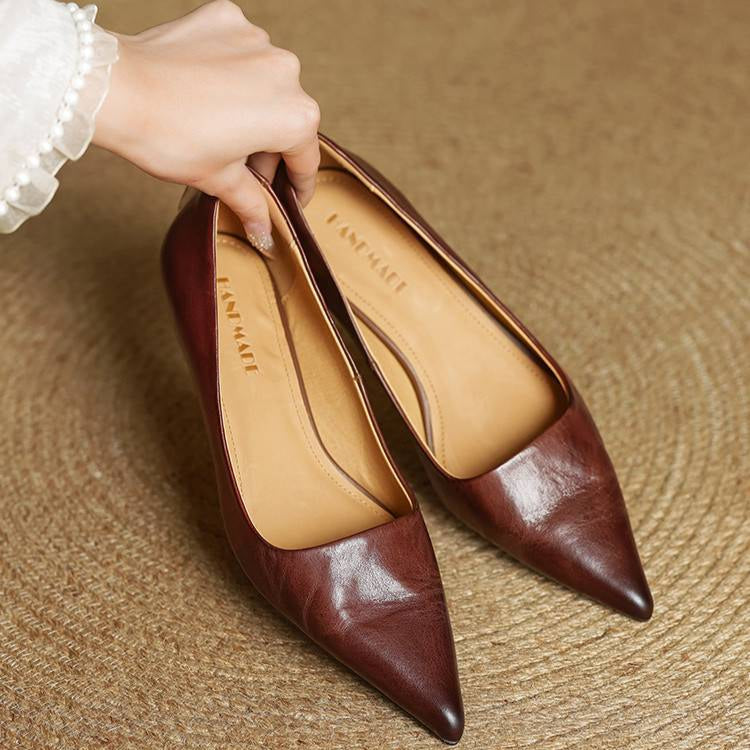 Van Delft Mode®| Verfijnde Puntige Leren Pumps