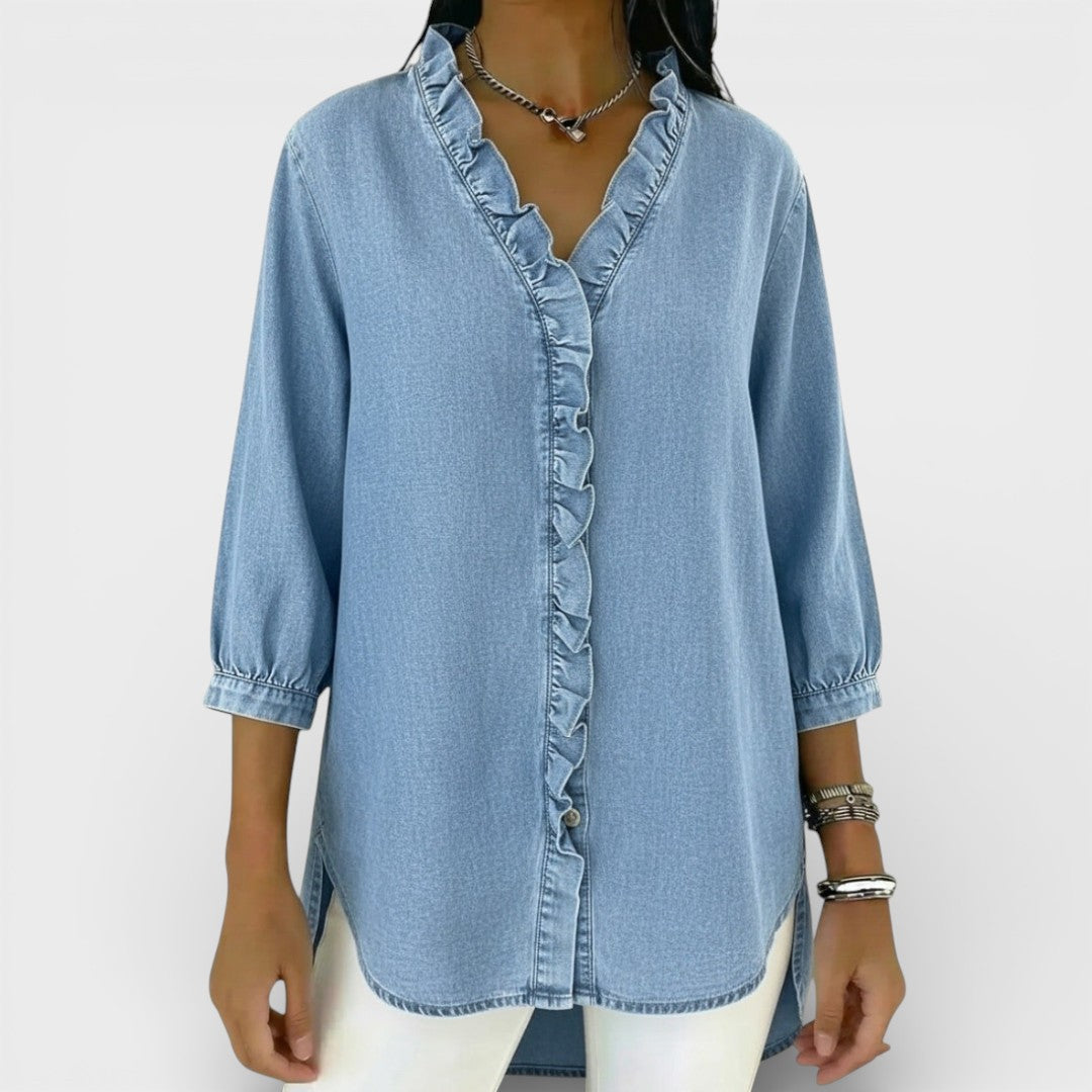 Van Delft Mode® | Elegante blouse met ruffles