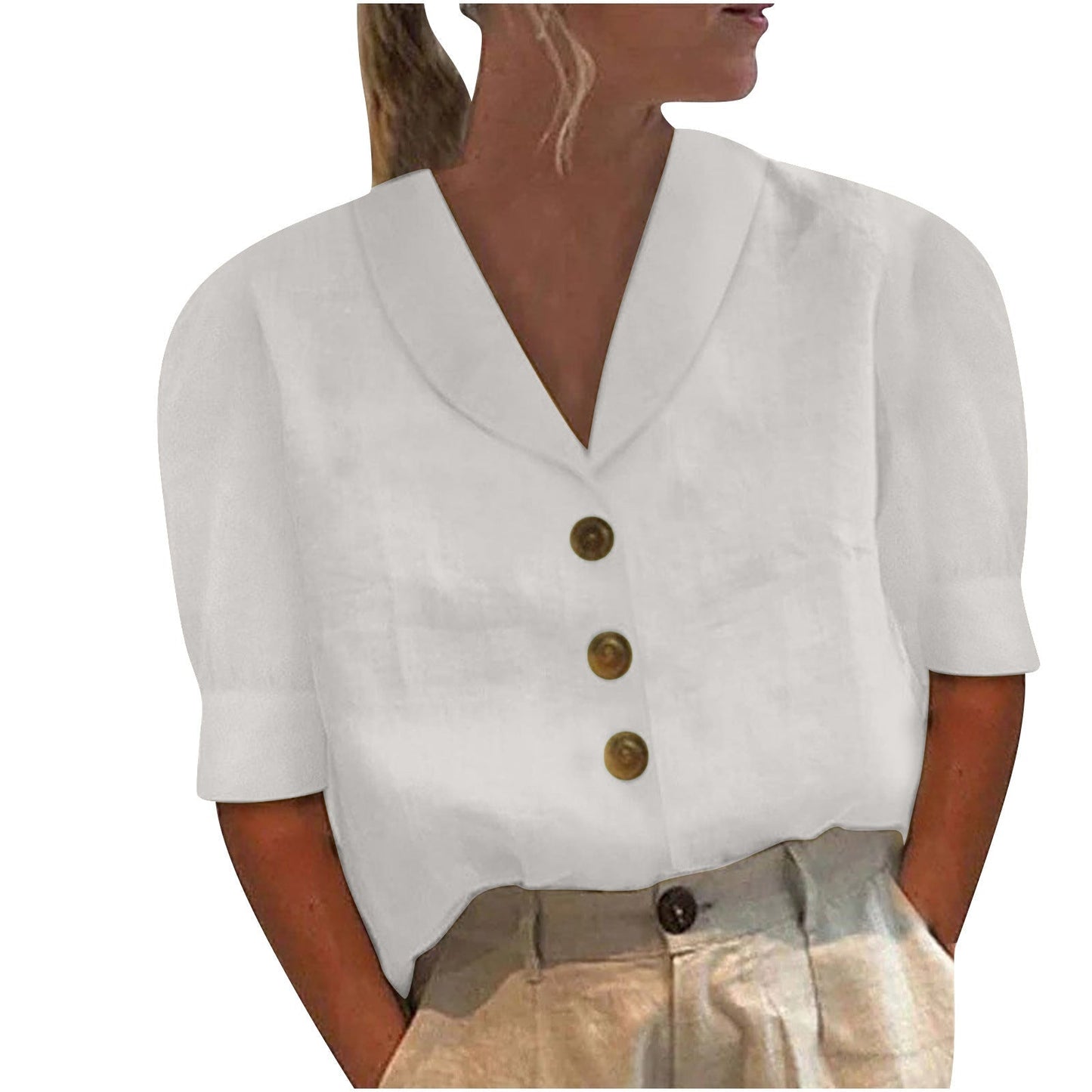 Van Delft Mode® | Knopblouse met Geknoopte Voorkant