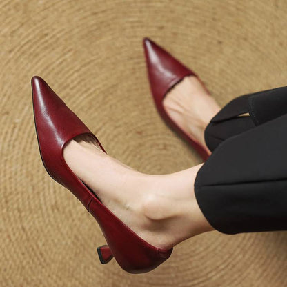 Van Delft Mode®| Verfijnde Puntige Leren Pumps