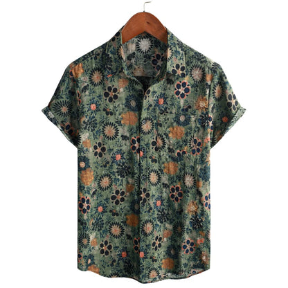 Van Delft Mode®| Katoenen Hawaii Overhemd met Korte Mouwen