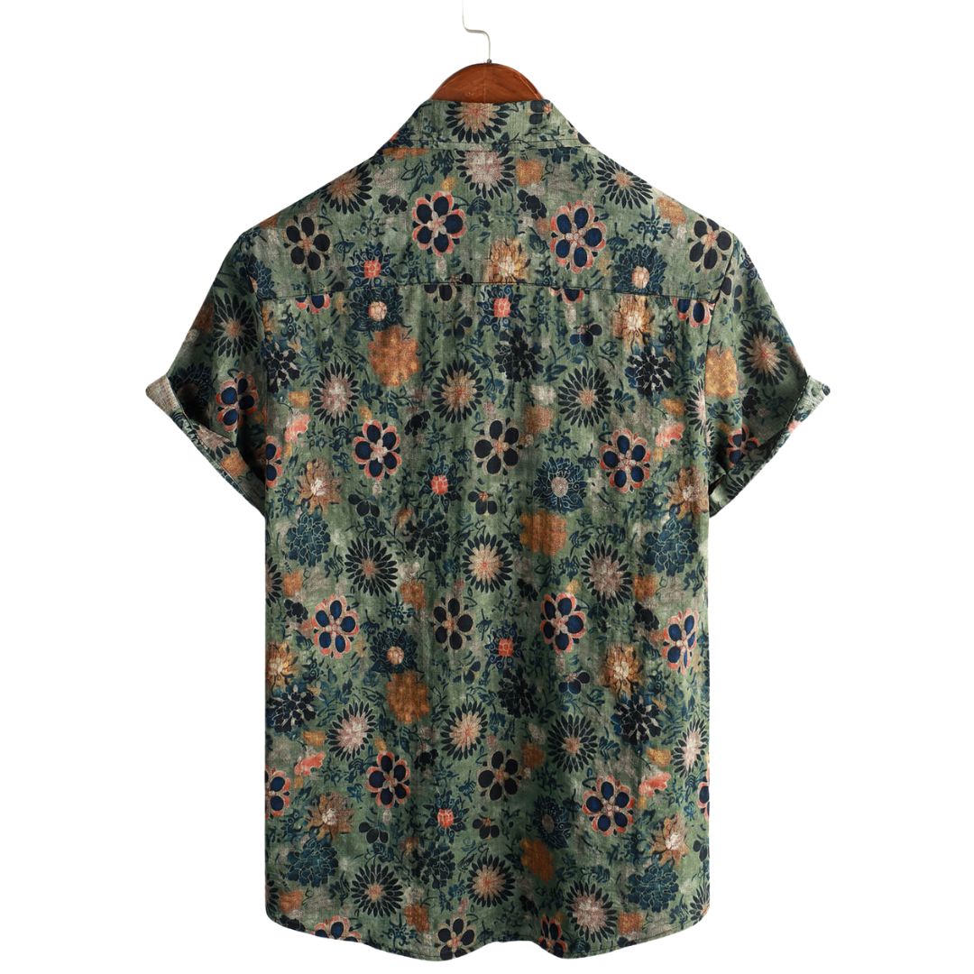 Van Delft Mode®| Katoenen Hawaii Overhemd met Korte Mouwen
