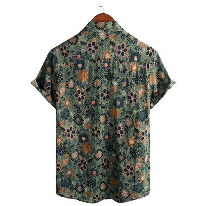 Van Delft Mode®| Katoenen Hawaii Overhemd met Korte Mouwen
