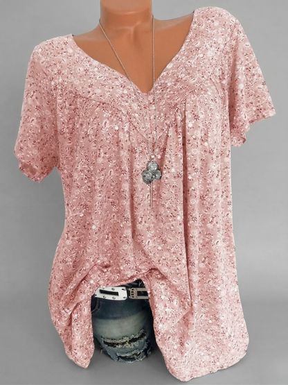 Van Delft Mode® | T-shirt Flora met V-hals