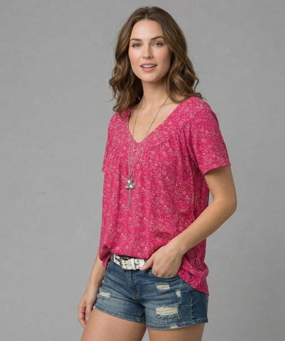 Van Delft Mode® | T-shirt Flora met V-hals