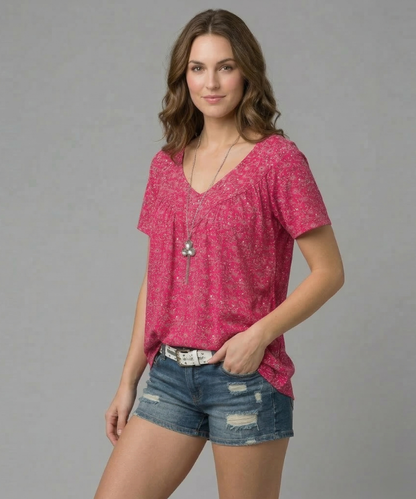 Van Delft Mode® | T-shirt Flora met V-hals