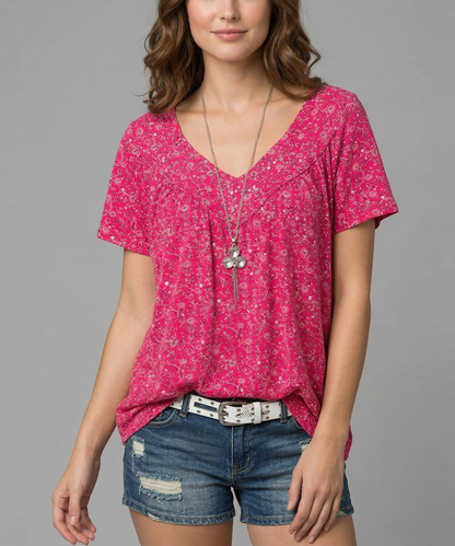 Van Delft Mode® | T-shirt Flora met V-hals