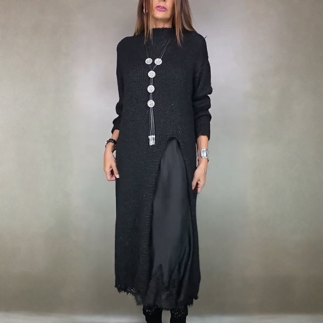 Van Delft Mode® | Complete stijlvolle outfit  (Lange trui + jurk)
