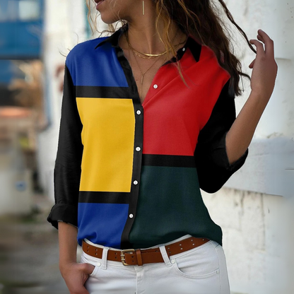 Van Delft Mode® |MODIEUS BEDRUKTE BLOUSE