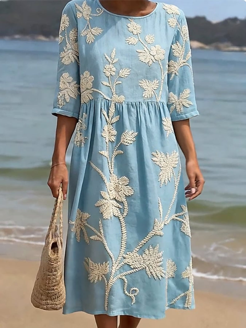 Van Delft Mode® | Comfortabele zomer jurk met bloemenprint