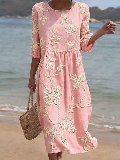 Van Delft Mode® | Comfortabele zomer jurk met bloemenprint