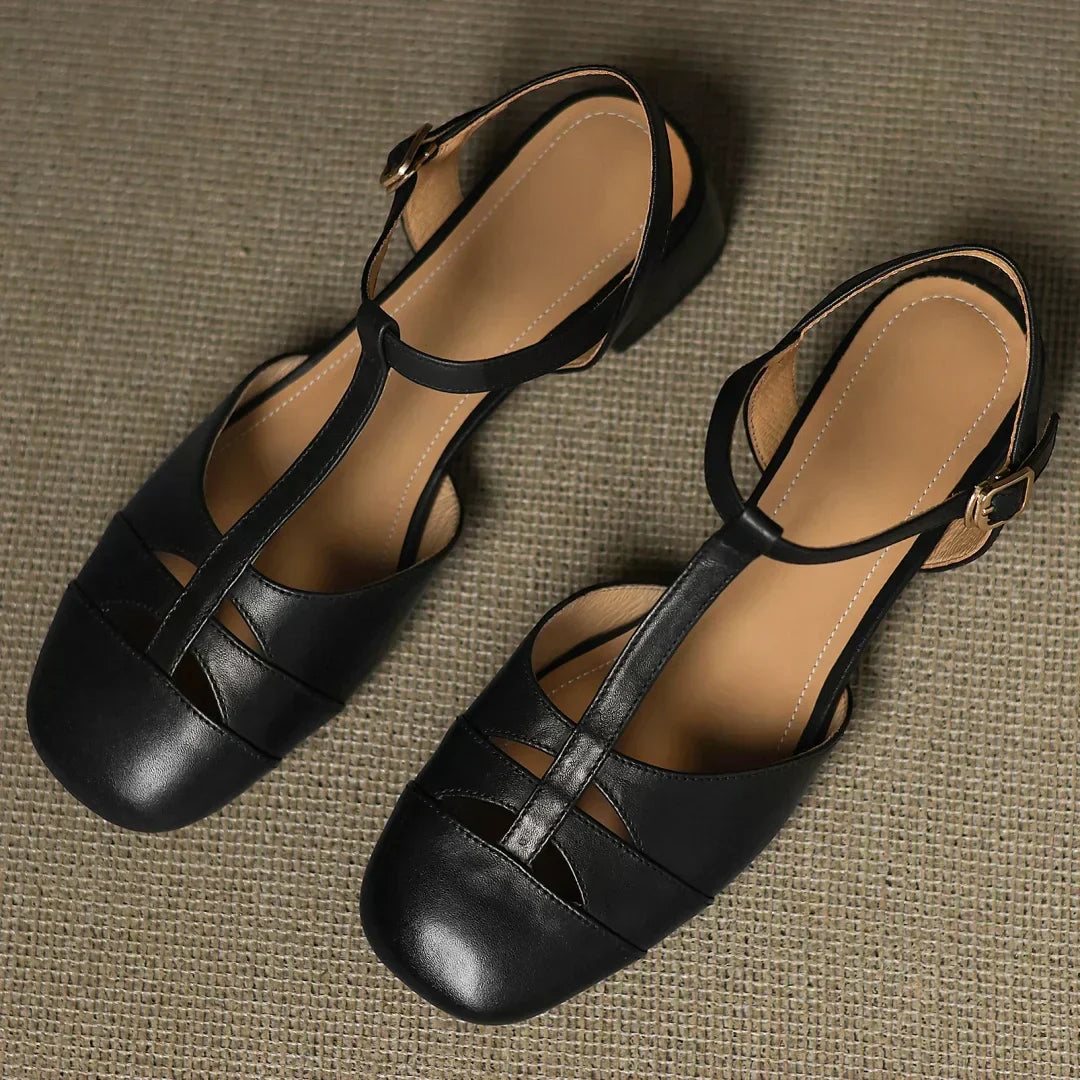 Van Delft Mode®| Vlechtleren Ballerina's
